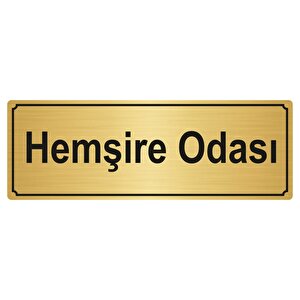 Hemşi̇re Odasi Yönlendi̇rme Levhasi 10cmx20cm Altin Renk Metal