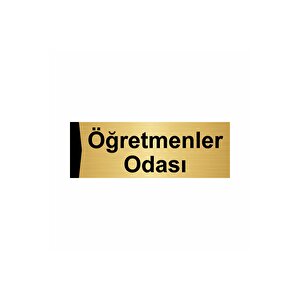 Öğretmenler Odası 7x20cm Altın Renk Metal Yönlendirme Levhası