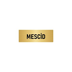 Metal Yönlendirme Levhası, Departman Kapı İsimliği Mescid 7x20 Cm Altın Renk
