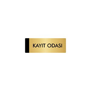 Metal Yönlendirme Levhası, Departman Kapı Isimliği Kayıt Odası 10x20 Cm Altın Renk
