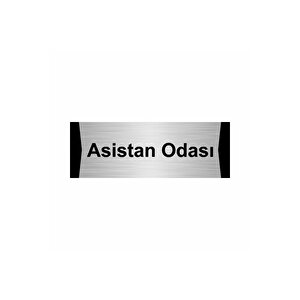 Asisan Odası 7x20cm Gümüş Renk Metal Yönlendirme Levhası