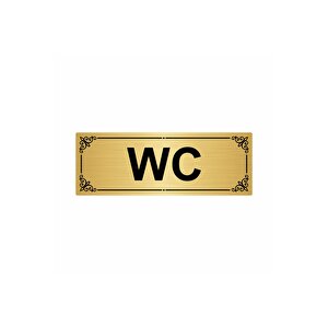 Wc 7x20cm Altın Renk Metal Yönlendirme Levhası