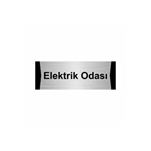 Elektrik Odası 5x20cm Gümüş Renk Metal Yönlendirme Levhası
