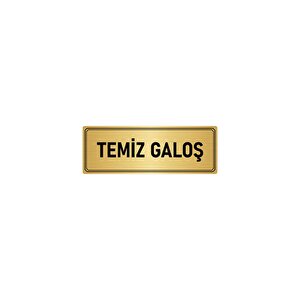 Metal Yönlendirme Levhası, Departman Kapı İsimliği Temiz Galoş 7x20 Cm Altın Renk
