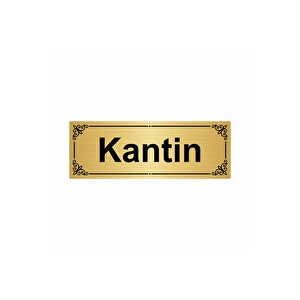 Kantin 7x20cm Altın Renk Metal Yönlendirme Levhası