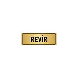 Metal Yönlendirme Levhası, Departman Kapı İsimliği Revir 7x20 Cm Altın Renk