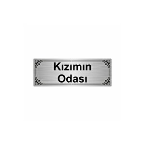 Kızımın Odası 7x20cm Gümüş Renk Metal Yönlendirme Levhası