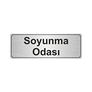 Soyunma Odasi Odasi Yönlendi̇rme Levhasi 5cmx20cm Gümüş Renk Metal