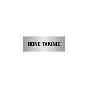 Metal Yönlendirme Levhası, Departman Kapı İsimliği Bone Takınız 10x20 Cm Gümüş Renk