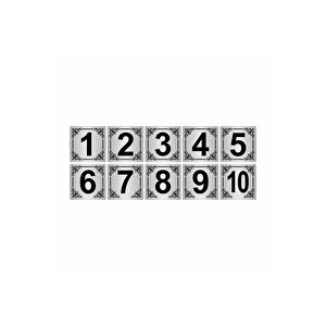Metal Kapı,masa,dolap Numarası 4x4cm 10 Adet (1..10) Gümüş Renk Metal