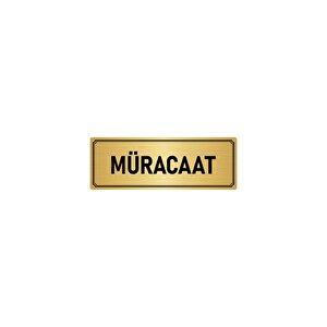 Metal Yönlendirme Levhası, Departman Kapı İsimliği Müracaat 10x20 Cm Altın Renk