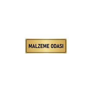 Metal Yönlendirme Levhası, Departman Kapı İsimliği Malzeme Odası 7x20 Cm Altın Renk