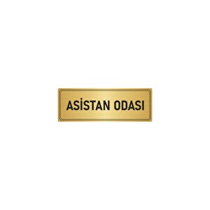 Metal Yönlendirme Levhası, Departman Kapı İsimliği Asistan Odası 10x20 Cm Altın Renk