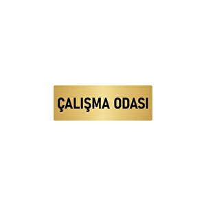 Metal Yönlendirme Levhası, Departman Kapı İsimliği Çalışma Odası 5x20 Cm Altın Renk