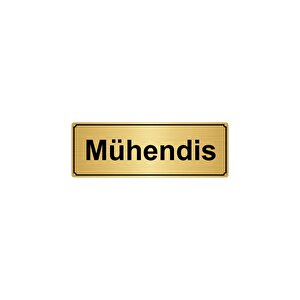 Mühendi̇s Yönlendi̇rme Levhasi 10cmx20cm Altin Renk Metal
