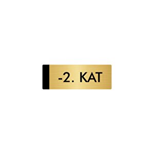 Metal Yönlendirme Levhası, Departman Kapı Isimliği -2. Kat 5x20 Cm Altın Renk