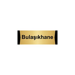 Bulaşıkhane 5x20cm Altın Renk Metal Yönlendirme Levhası