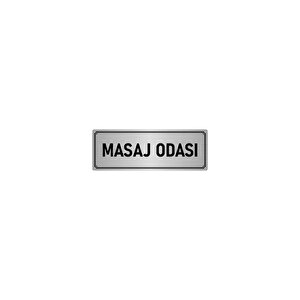 Metal Yönlendirme Levhası, Departman Kapı İsimliği Masaj Odası 10x20 Cm Gümüş Renk