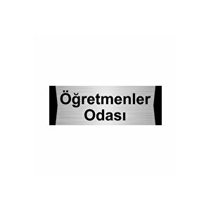 Öğretmenler Odası 5x20cm Gümüş Renk Metal Yönlendirme Levhası