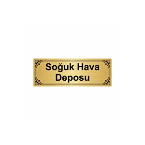 Soğuk Hava Deposu 7x20cm Altın Renk Metal Yönlendirme Levhası