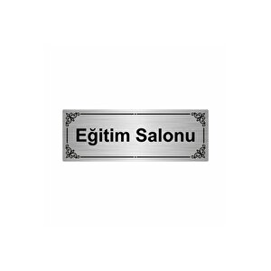 Eğitim Salonu 7x20cm Gümüş Renk Metal Yönlendirme Levhası