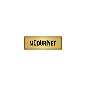 Metal Yönlendirme Levhası, Departman Kapı İsimliği Müdüriyet 10x20 Cm Altın Renk