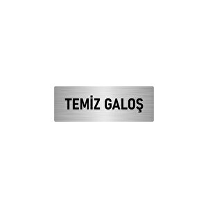 Metal Yönlendirme Levhası, Departman Kapı İsimliği Temiz Galoş 10x20 Cm Gümüş Renk