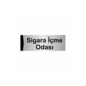 Sigara İçme Odası 10x20cm Gümüş Renk Metal Yönlendirme Levhası