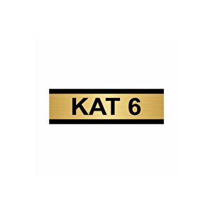 Kat 6 7x20cm Altın Renk Metal Yönlendirme Levhası