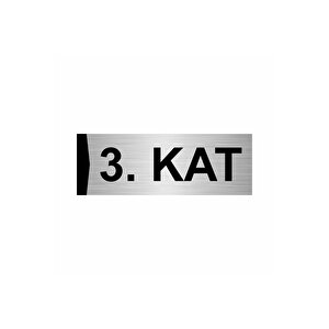 3.kat 7x20cm Gümüş Renk Metal Yönlendirme Levhası