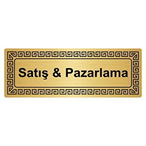 Satış & Pazarlama 7cmx20cm Metal Yönlendi̇rme Levhasi Altin Renk Metal