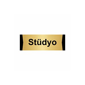 Stüdyo 7x20cm Altın Renk Metal Yönlendirme Levhası