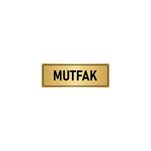 Metal Yönlendirme Levhası, Departman Kapı İsimliği Mutfak 7x20 Cm Altın Renk