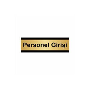 Personel Girişi 10x20cm Altın Renk Metal Yönlendirme Levhası