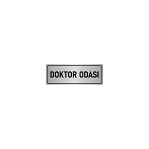 Metal Yönlendirme Levhası, Departman Kapı İsimliği Doktor Odası 7x20 Cm Gümüş Renk