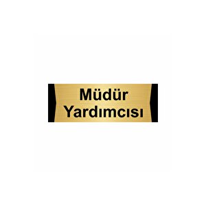 Müdür Yardımcısı 10x20cm Altın Renk Metal Yönlendirme Levhası