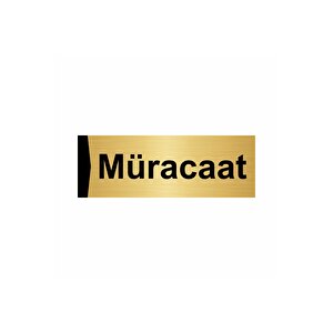 Müracaat 5x20cm Altın Renk Metal Yönlendirme Levhası