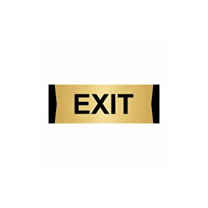Exit 5x20cm Altın Renk Metal Yönlendirme Levhası