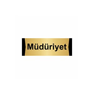 Müdüriyet 10x20cm Altın Renk Metal Yönlendirme Levhası