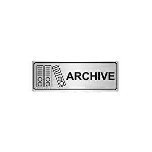 Archive Yönlendi̇rme Levhasi 7cmx20cmgümüş Renk Metal