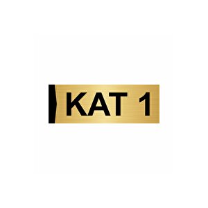 Kat 1  5x20cm Altın Renk Metal Yönlendirme Levhası