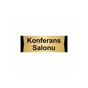 Konferans Salonu 7x20cm Altın Renk Metal Yönlendirme Levhası