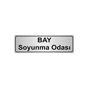 Bay Soyunma Odasi Yönlendi̇rme Levhasi 5cmx20cm Gümüş Renk Metal