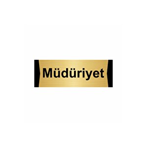 Müdüriyet 5x20cm Altın Renk Metal Yönlendirme Levhası