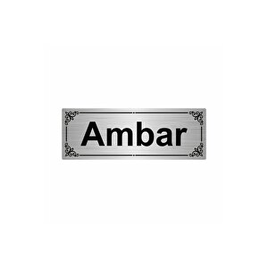 Ambar 7x20cm Gümüş Renk Metal Yönlendirme Levhası
