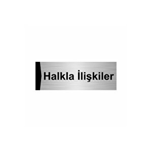 Halkla İlişkiler 7x20cm Gümüş Renk Metal Yönlendirme Levhası