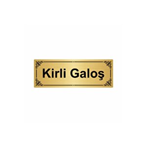 Kirli Galoş  7x20cm Altın Renk Metal Yönlendirme Levhası