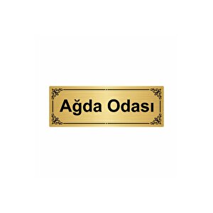Ağda Odası 7x20cm Altın Renk Metal Yönlendirme Levhası