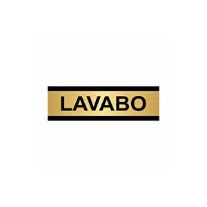 Lavabo 5x20cm Altın Renk Metal Yönlendirme Levhası