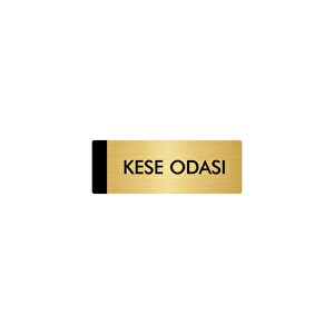 Metal Yönlendirme Levhası, Departman Kapı Isimliği Kese Odası 10x20 Cm Altın Renk